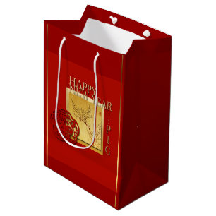 Sacola Para Presentes Média Primavera Chinês Porco Ano Novo 2019 Saco de Prese