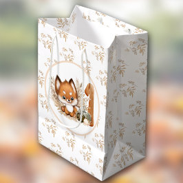 Sacola Para Presentes Média Primeiro aniversario de outono Raposa