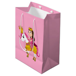 Sacola Para Presentes Média Princesa bonita de desenhos animados