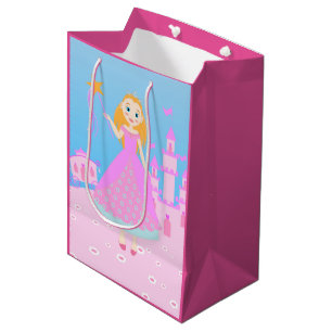 Sacola Para Presentes Média Princesa de Fairytala no Partido de Birthaday Rosa