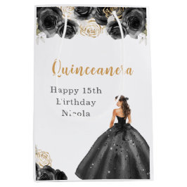 Sacola Para Presentes Média Princesa em Black Dress Quinceanera