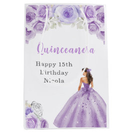 Sacola Para Presentes Média Princesa em Dusty Purple Dress Quinceanera