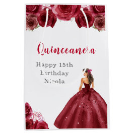 Sacola Para Presentes Média Princesa em Red Dress Quinceanera
