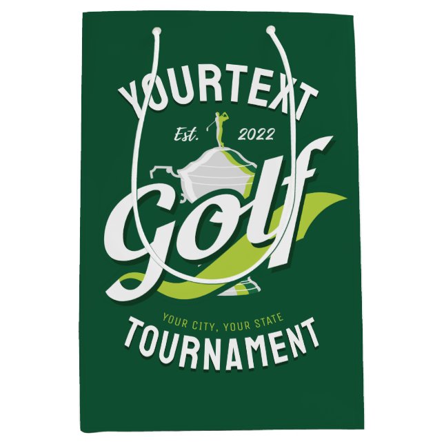 Sacola Para Presentes Média Pro Golfer Troféu de Golfe Torneio de Golfe (Frente)