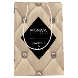 Sacola Para Presentes Média produto monograma tufado a ouro luxuoso