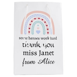 Sacola Para Presentes Média Professor de Natal Obrigado Você personalizou o Pr