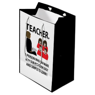 Sacola Para Presentes Média Professora De Volta À Escola Cita Professora De Ti