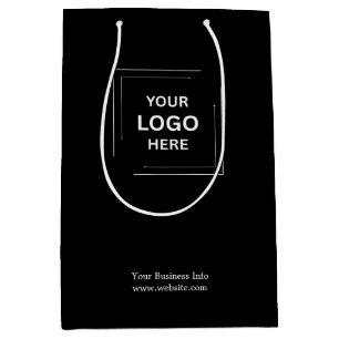 Sacola Para Presentes Média Profissional Corporativo Personalizado Preto Empre