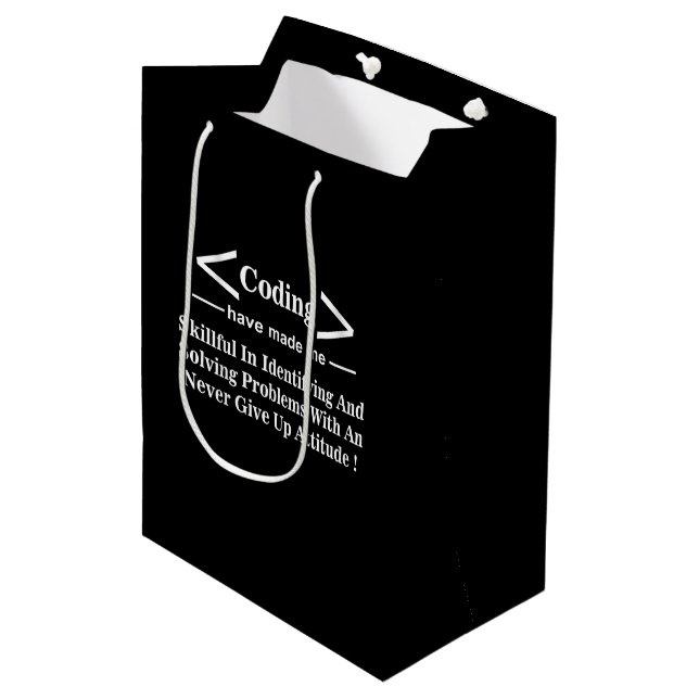Sacola Para Presentes Média Programador Codificador Desenvolvedor Programador  (Frente inclinada)