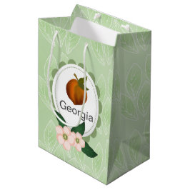 Sacola Para Presentes Média Projeto da arte da fruta do pêssego de Geórgia