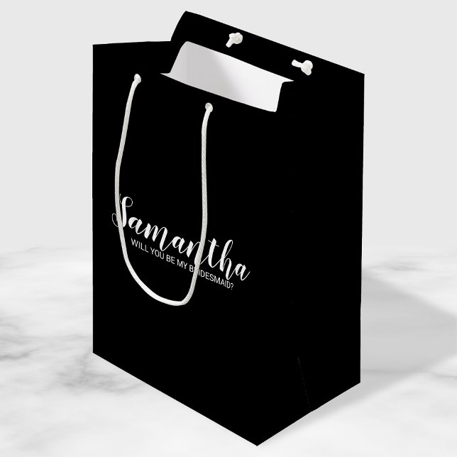 Sacola Para Presentes Média Proposta Moderna de Bridesmaid (Criador carregado)
