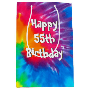 Sacola Para Presentes Média Psychedelic Tie Dye 55. º Aniversário Saco médi