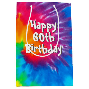 Sacola Para Presentes Média Psychedelic Tie Dye 60º Aniversário