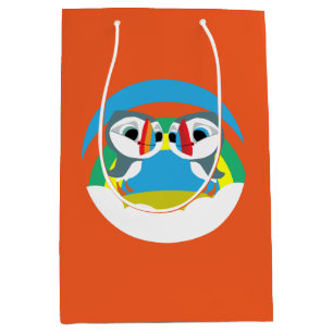 Sacola Para Presentes Média Puffin Rocks