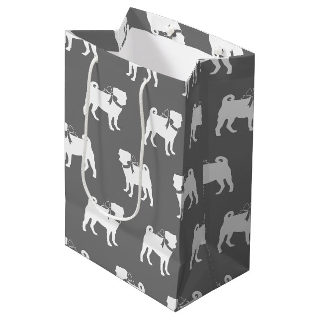 Sacola Para Presentes Média Pug Dog Puppy Medium Gift Bag (Frente inclinada)