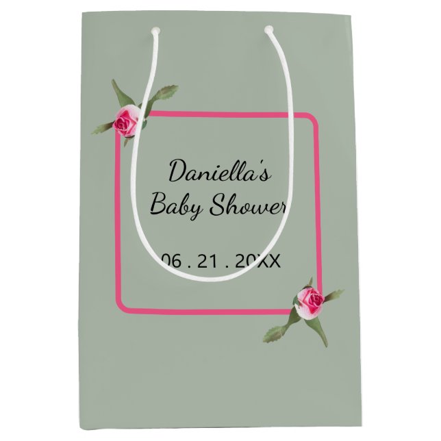 Sacola Para Presentes Média Pulverização Floral Personalizada (Frente)