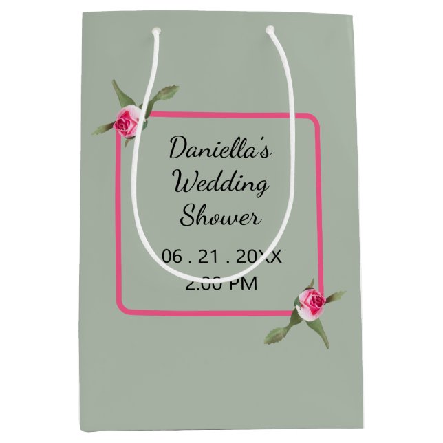 Sacola Para Presentes Média Pulverização Floral Personalizada (Frente)