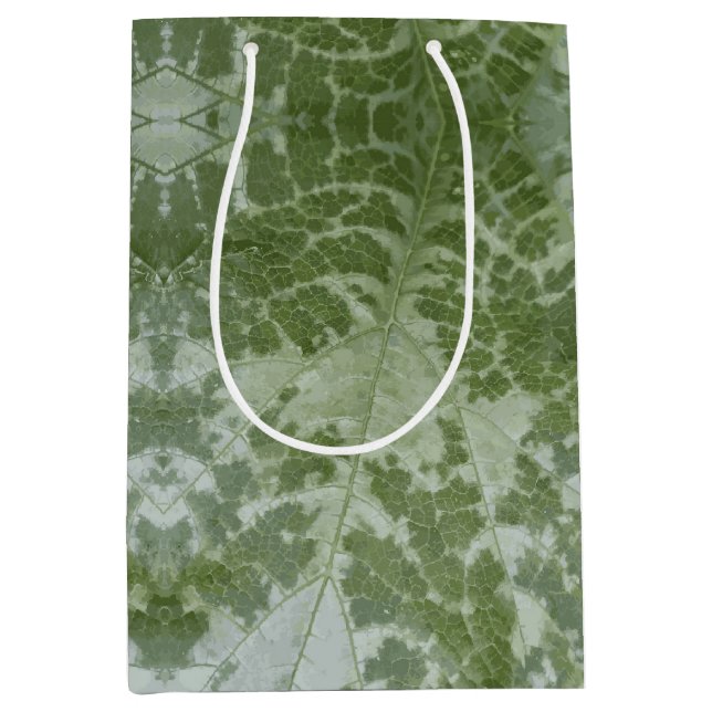 Sacola Para Presentes Média Pumpkin Leaf Macro (Frente)