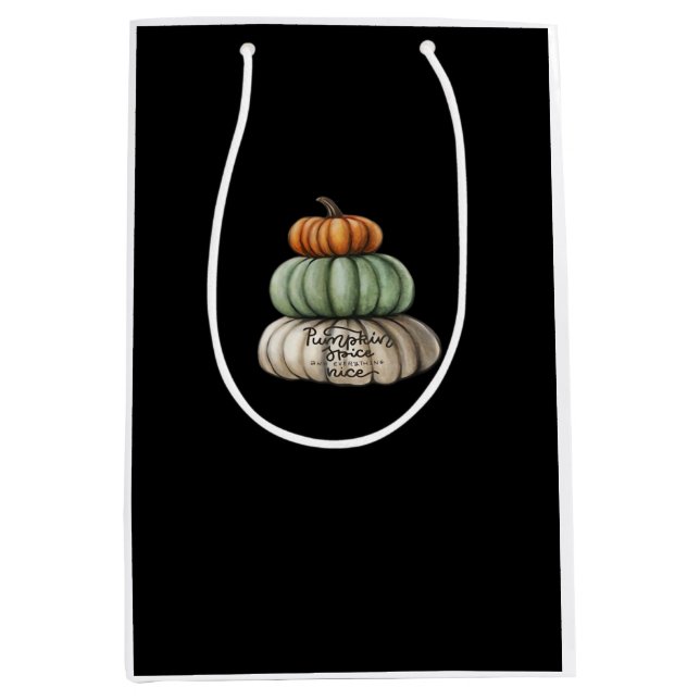 Sacola Para Presentes Média Pumpkin Spice E Tudo Básico (Frente)
