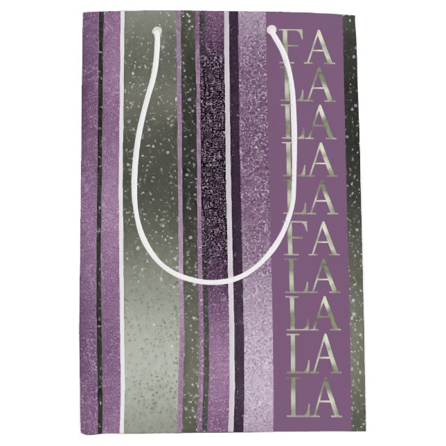 Sacola Para Presentes Média Purple Green Christmas Fa La Pattern#27 ID1009 (Frente)