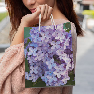 Sacola Para Presentes Média Purple Lilac Blooms Floral