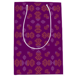 Sacola Para Presentes Média Purple Minimal Tamil Kolam Pongal Design