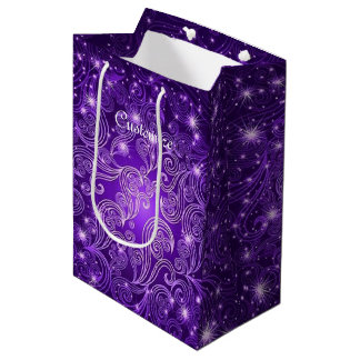 Sacola Para Presentes Média Púrpura Celestial - Púrpura - Garganta de Presente