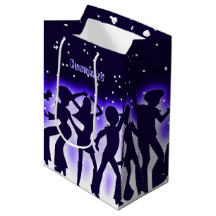 Sacola Para Presentes Média Púrpura de Dança Retroativa