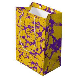 Sacola Para Presentes Média Púrpura e Dourada Tie Dye