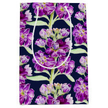 Púrpura flor de aquarela padrão floral