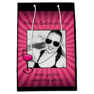 Sacola Para Presentes Média Quadro de Bachelorette Personalizado