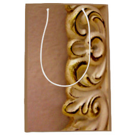 Sacola Para Presentes Média Quadro Dourado