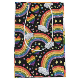 Sacola Para Presentes Média Rainbow Glitter | LGBTQ+