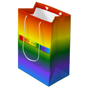 Sacola Para Presentes Média Rainbow Happy Retirement!