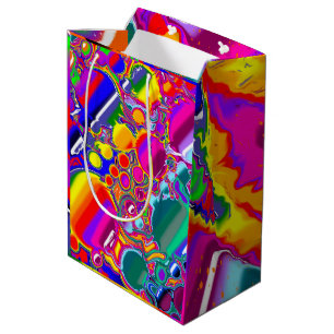 Sacola Para Presentes Média Rainbow River Fluid Art