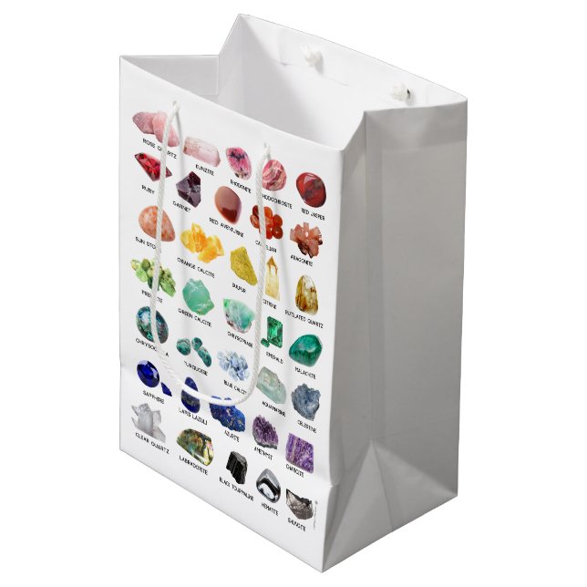 Sacola Para Presentes Média Rainbow Rocks Crystal Collection Gems Gift Bag (Frente inclinada)