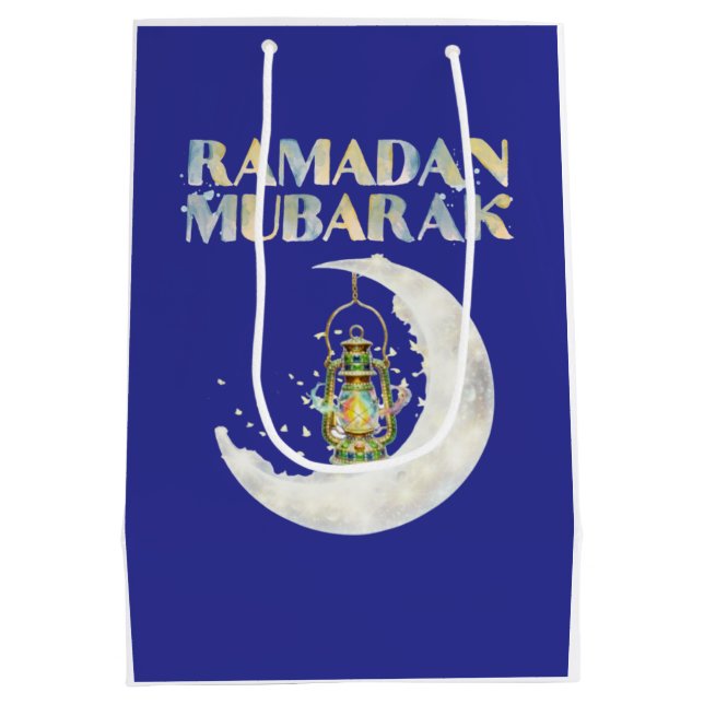 Sacola Para Presentes Média Ramadan Mubarak (Verso)