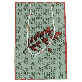 Sacola Para Presentes Média Ramo de Oliva em Oliva