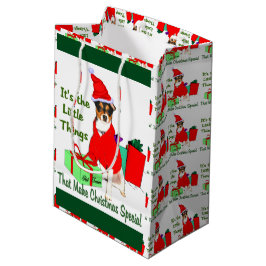 Sacola Para Presentes Média Rat Terrier Natal