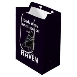 Sacola Para Presentes Média Raven Olhe Minha Inteligência Raven
