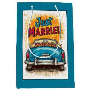 Sacola Para Presentes Média Recem casados pop Art