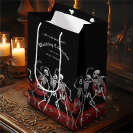 Sacola Para Presentes Média Red Death Dancing Skeletons Casamento Gótico
