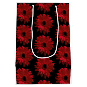 Sacola Para Presentes Média Red Gerbera Daisies