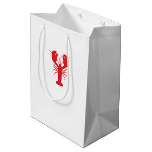 Sacola Para Presentes Média Red Lobster Preppy Costeira Maine Ocean, Diversão