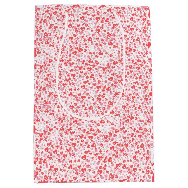 Sacola Para Presentes Média Red Love Hearts – Valentine Collection (Frente)