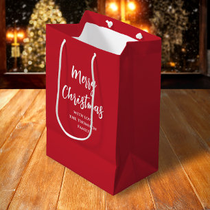 Sacola Para Presentes Média Red Simple Felry Natal Personalizado