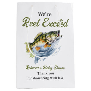 Sacola Para Presentes Média Reel Excitou Grande Chá de fraldas Pescador De Pei