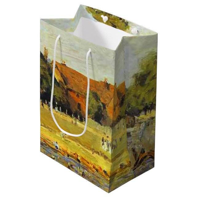 Sacola Para Presentes Média Regata em Hampton Court Alfred Sisley Poster (Frente inclinada)