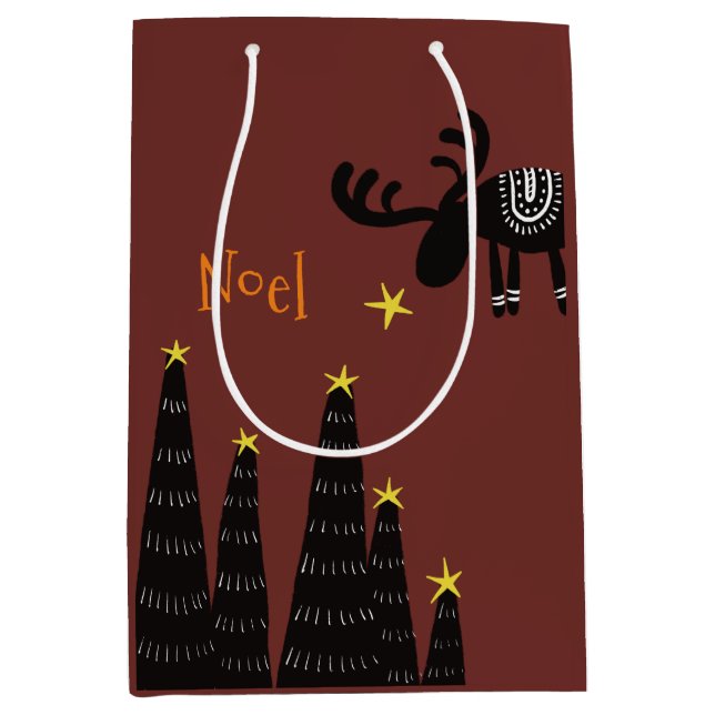 Sacola Para Presentes Média Reindeer found the star (Frente)