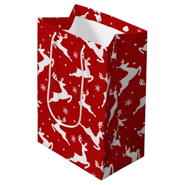 Sacola Para Presentes Média Renas de fundo sem descontinuidades (Frente inclinada)